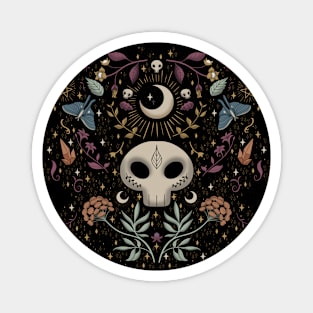 Whimsigothic Skulls and Plants Magnet